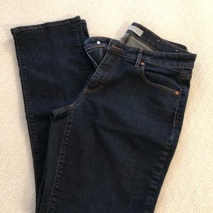 LOFT Curvy Straight Leg Jeans in Dark Wash